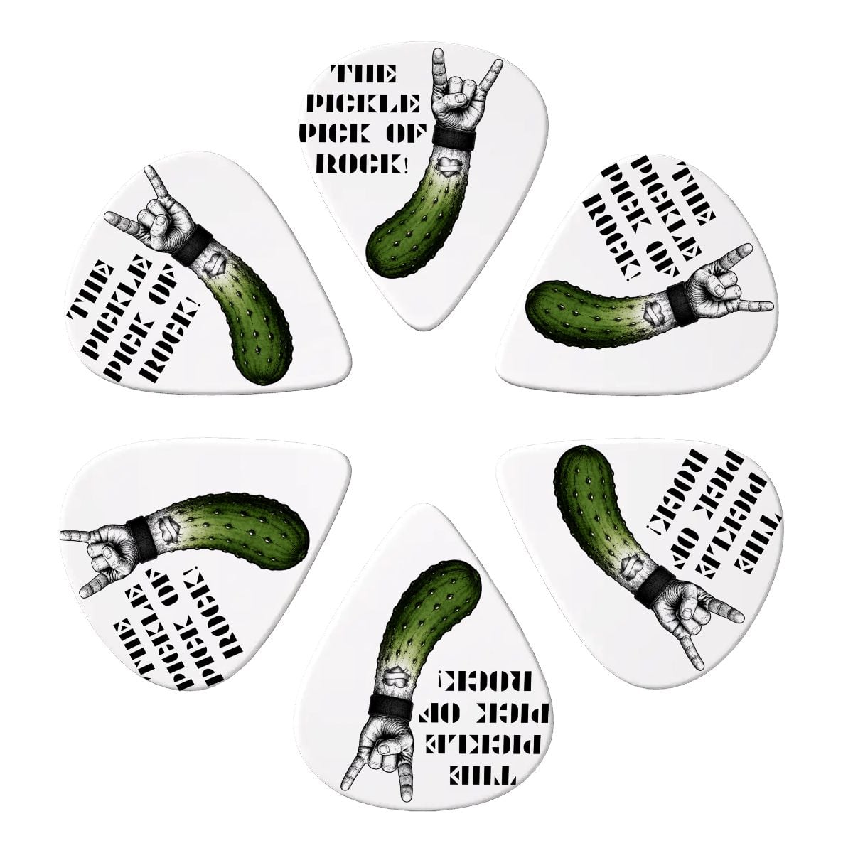Guitar Picks 6 pcs  + Pick baggy THE PICKLE PICK OF ROCK